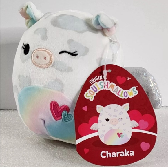 NWT 4” Charaka the Flying Pig Pegasus Squishmallow — Valentines Day Collection - Picture 3 of 5